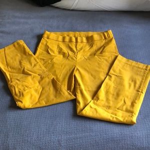 YELLOW crop trousers